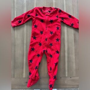 Primary fleece onesie pajamas in patriotic star print